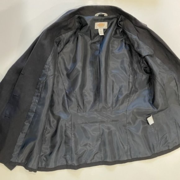TALBOTS Vintage Petites Black Irish Linen Button Closure Jacket ~ Size 8 - Picture 8 of 15